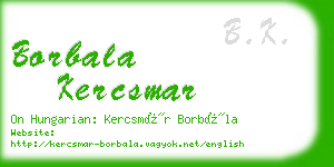 borbala kercsmar business card